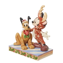 Disney Traditions - Mickey and Pluto Christmas H: 14 cm.