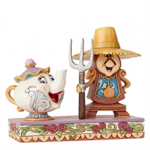 Jim Shore Disney Traditions - Workin Round the Clock (Mrs Potts and Cogsworth)